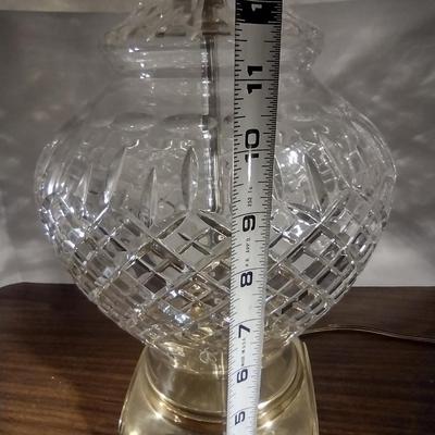 Crystal Table Top Lamp with Shade- Approx 24" Tall