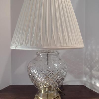 Crystal Table Top Lamp with Shade- Approx 24" Tall