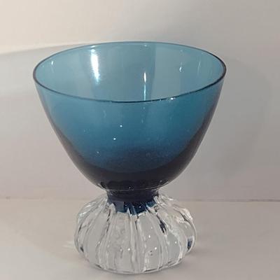 Mid Century Beverage Set- Decanter with Six Cordial Glasses- Aseda Art Glass Sweden (Bo Borgstrom)
