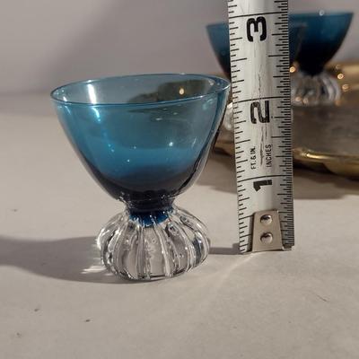 Mid Century Beverage Set- Decanter with Six Cordial Glasses- Aseda Art Glass Sweden (Bo Borgstrom)