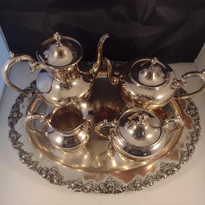 Reed & Barton Electroplate Tea/Coffee Set with Tray