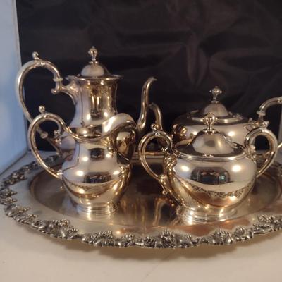 Reed & Barton Electroplate Tea/Coffee Set with Tray