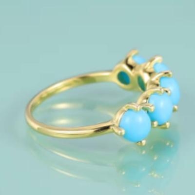 Sleeping Beauty Turquoise Half Eternity Band
