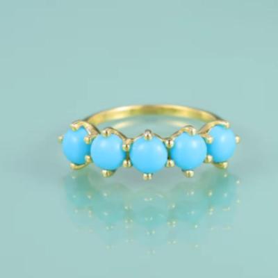 Sleeping Beauty Turquoise Half Eternity Band