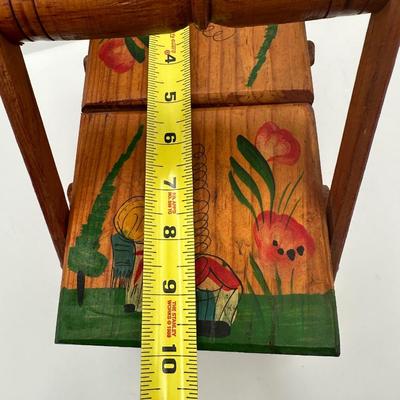 Vintage MCM Wooden Fold Out Sewing Box