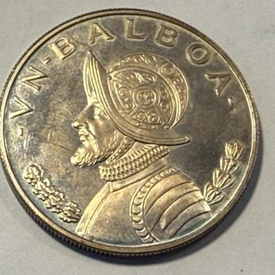 PANAMA 1973 Toned Proof 1-BALBOA .900 Silver Coin as Pictured.