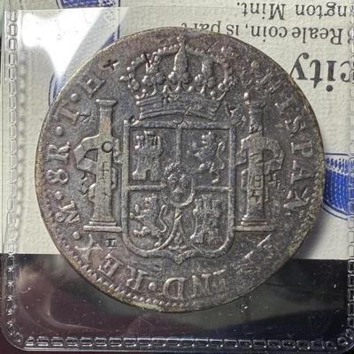 Early 1806 Circulated/Polished Condition 8-Reales Silver Coin w/Chop Marks by the Washington Mint as Pictured.