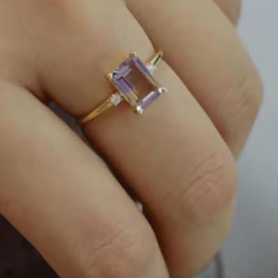 Amethyst gold plated ring