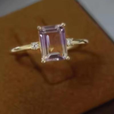 Amethyst gold plated ring