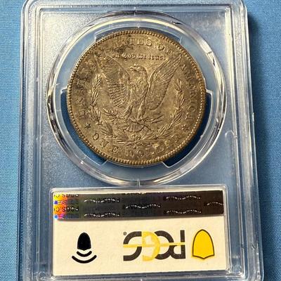 PCGS CERTIFIED 1878-S MS63 GRADED TONED MORGAN SILVER DOLLAR AS PICTURED. (COIN #8304).