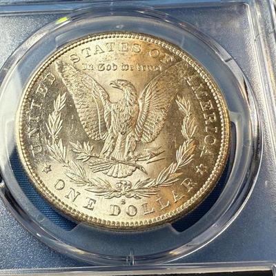 PCGS CERTIFIED 1880-S MS64 GRADED MORGAN SILVER DOLLAR AS PICTURED. (COIN #8306).