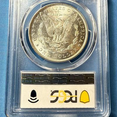 PCGS CERTIFIED 1881-P MS62 GRADED MORGAN SILVER DOLLAR AS PICTURED. (COIN #8315).