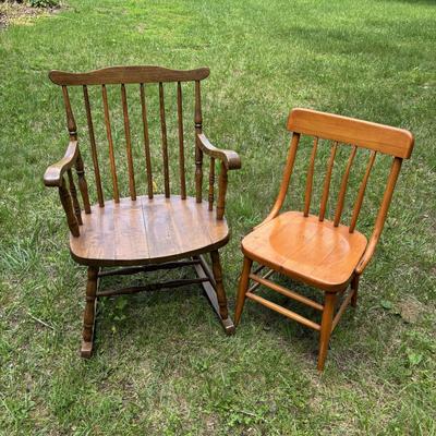 LOT 71: Vintage Rocker & Child's Chair