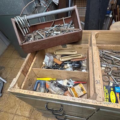 LOT 75: Basement Tool Cabinets & Tools