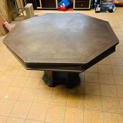 LOT 85: Bumper Pool Table with Removable Top, Pool Cue Rack and Vintage Wooden Billiards Scoring Beads