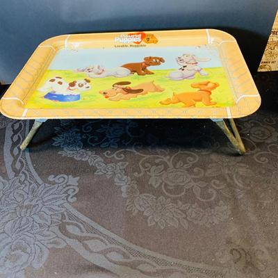 LOT 90: Collection of Children’s Toy, Game and More Featuring a Pound Puppy TV Tray, Vintage Junior Shaving Kit a Mini Pound Puppy and More