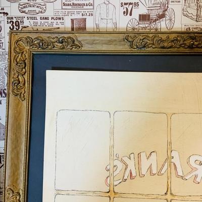 LOT 91: Barber Shop Memorabilia a Framed Etching, Cast Iron Haircut Plaque, Wooden Barber Poll, Books and Mor