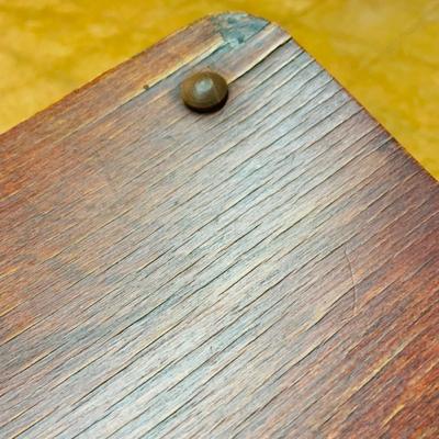 LOT 92: Vintage/Antique Egyptian Revival Wooden Stool with Curved Seat and a Cain Top Wooden Side Table
