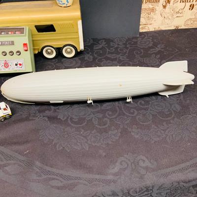 LOT 93: Vintage Toys Pieces and Parts - Featuring Structo Pressed Steel Dome Horse Carrier (Missing Front Wheels), Vintage Waco Draw...