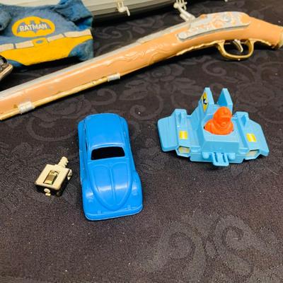 LOT 93: Vintage Toys Pieces and Parts - Featuring Structo Pressed Steel Dome Horse Carrier (Missing Front Wheels), Vintage Waco Draw...