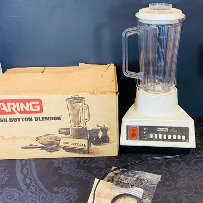 LOT 96: Vintage Waring Blender, Sunbeam Radiant Control Toaster, and Mirro Pastry Press In Original Box