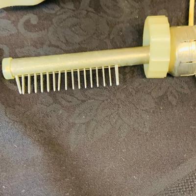 LOT 98: Vintage Barber Shop Supplies Including a Wahl Super Vac Shaver, Schick Hot Lather Shaving Cream Dispenser, Vintage Louis Hair...