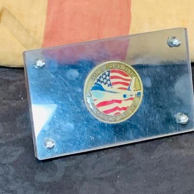 LOT 101: Patriotic Collection Featuring a Framed Jamie Wyeth 911 Wall Art, Vintage US Flags, New Jersey Flag, Army Pamphlets and More