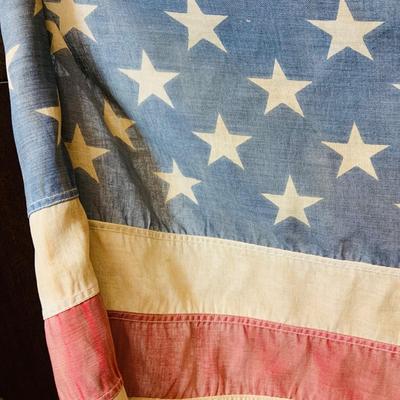 LOT 101: Patriotic Collection Featuring a Framed Jamie Wyeth 911 Wall Art, Vintage US Flags, New Jersey Flag, Army Pamphlets and More