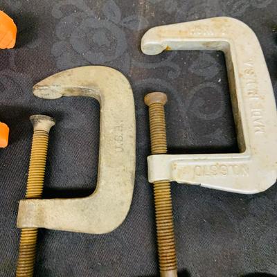 LOT 103: Large Assortment of Metal Clamps and More