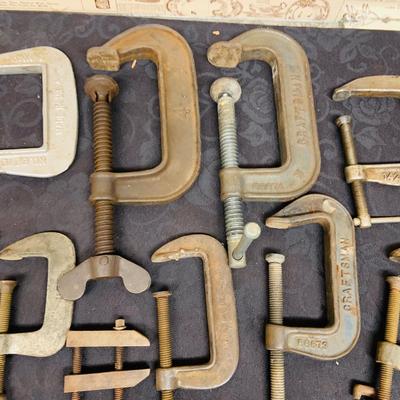 LOT 103: Large Assortment of Metal Clamps and More