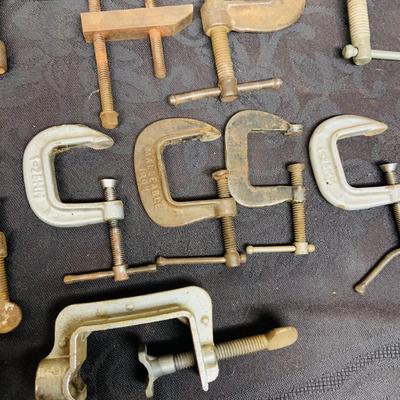LOT 103: Large Assortment of Metal Clamps and More