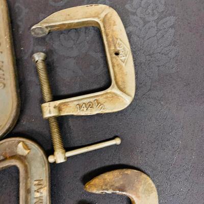 LOT 103: Large Assortment of Metal Clamps and More