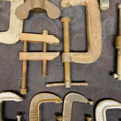 LOT 103: Large Assortment of Metal Clamps and More