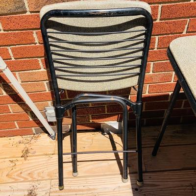 LOT 105: Vintage Cosco Folding Card Table and Set of Four (4) Cosco Fashionfold Chairs