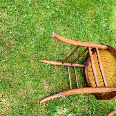 LOT 107: Set of Two(2) Bent Wood Cain Seat Chairs