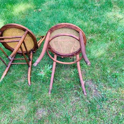 LOT 107: Set of Two(2) Bent Wood Cain Seat Chairs