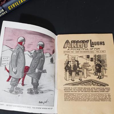 LOT 115: Military Collection; Army Laughs, West Point, Theodore Roosevelt, and Many Books
