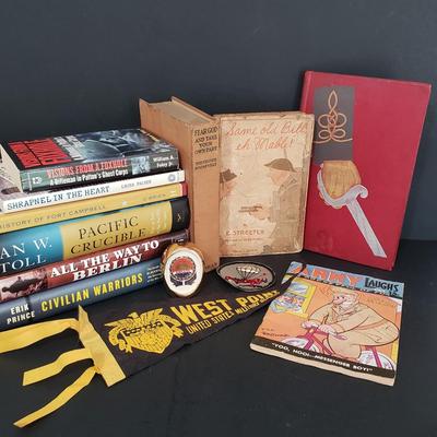 LOT 115: Military Collection; Army Laughs, West Point, Theodore Roosevelt, and Many Books