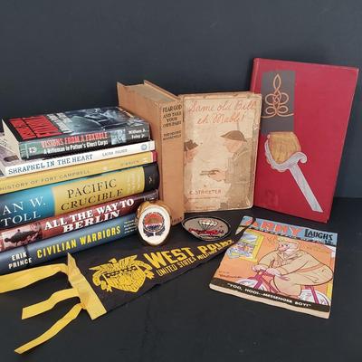 LOT 115: Military Collection; Army Laughs, West Point, Theodore Roosevelt, and Many Books