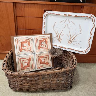 LOT 118: Rustic and Mid-Century Decor