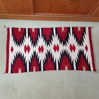 LOT 119: Collection of Southwestern Decor; Woven Rug, Ceramics, Cactus Art, Arrowhead, and More