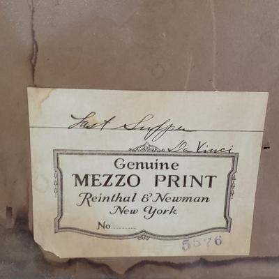 LOT 123: Vintage Mezzo Print of The Last Supper along with a Vintage Mirror