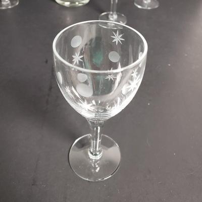 LOT 124: Vintage Atomic Decanter & Glass Set & More