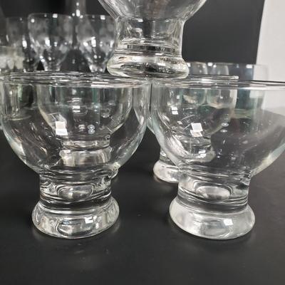 LOT 124: Vintage Atomic Decanter & Glass Set & More