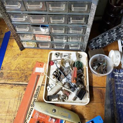 LOT 130: Basement Tool Bench Clean Out including Vise