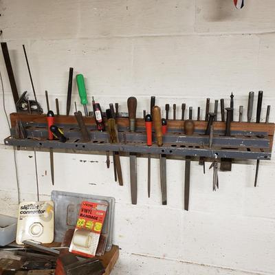 LOT 130: Basement Tool Bench Clean Out including Vise
