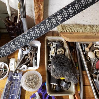 LOT 130: Basement Tool Bench Clean Out including Vise