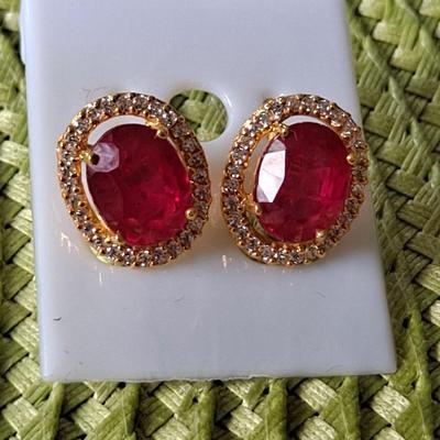 Lab grown Ruby earrings