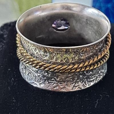 Amethyst Gemstone Spinner Ring