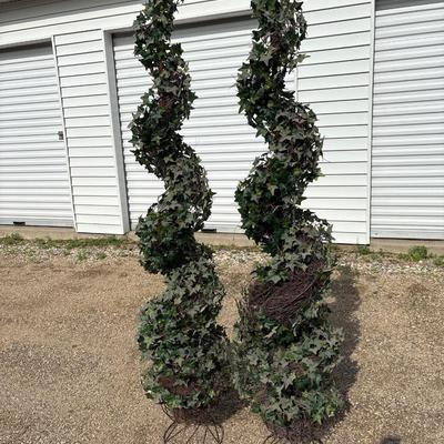 6’ spiral faux ivy trees